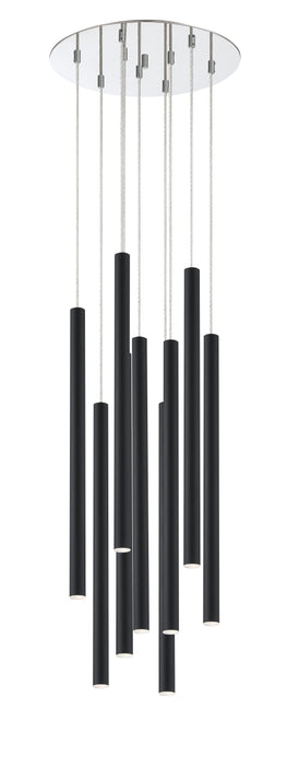 Chandelier Z-Lite 917MP24-MB-LED-9RCH Chrome Forest 9 Light Chandelier Z-Lite