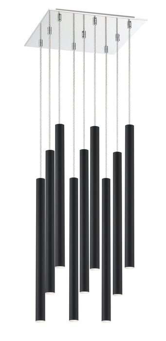 Chandelier Z-Lite 917MP24-MB-LED-9SCH Chrome Forest 9 Light Chandelier Z-Lite