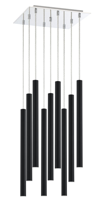 Chandelier Z-Lite 917MP24-MB-LED-9SCH Chrome Forest 9 Light Chandelier Z-Lite