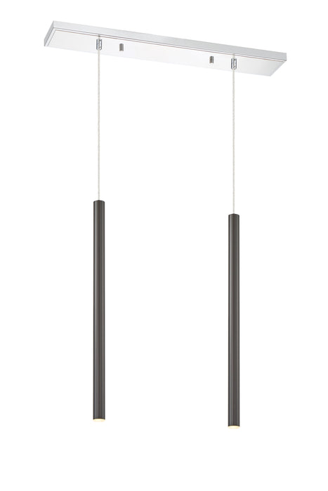 Linear Chandelier Z-Lite 917MP24-PBL-LED-2LCH Chrome Forest 2 Light Linear Chandelier Z-Lite