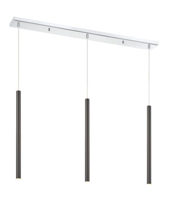 Linear Chandelier Z-Lite 917MP24-PBL-LED-3LCH Chrome Forest 3 Light Linear Chandelier Z-Lite