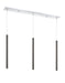 Linear Chandelier Z-Lite 917MP24-PBL-LED-3LCH Chrome Forest 3 Light Linear Chandelier Z-Lite