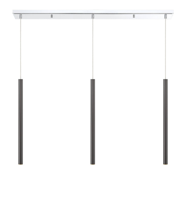 Linear Chandelier Z-Lite 917MP24-PBL-LED-3LCH Chrome Forest 3 Light Linear Chandelier Z-Lite