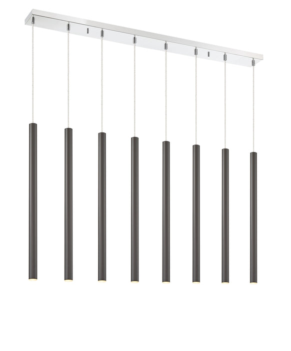 Linear Chandelier Z-Lite 917MP24-PBL-LED-8LCH Chrome Forest 8 Light Linear Chandelier Z-Lite