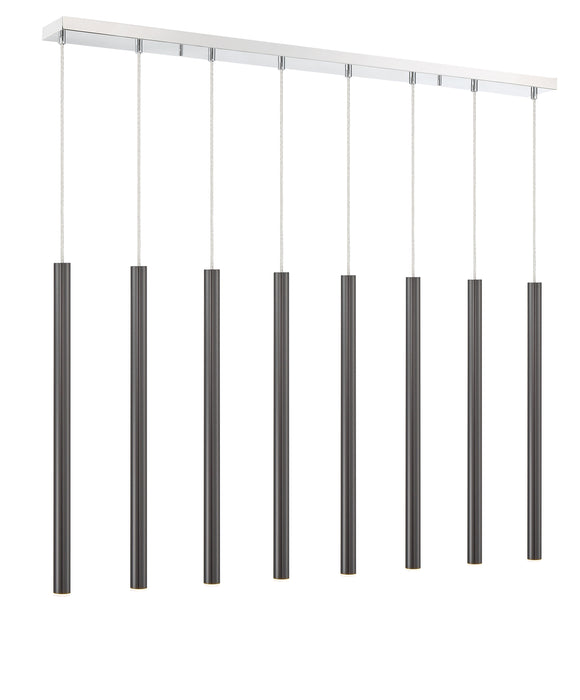 Linear Chandelier Z-Lite 917MP24-PBL-LED-8LCH Chrome Forest 8 Light Linear Chandelier Z-Lite