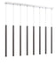 Linear Chandelier Z-Lite 917MP24-PBL-LED-8LCH Chrome Forest 8 Light Linear Chandelier Z-Lite