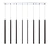 Linear Chandelier Z-Lite 917MP24-PBL-LED-8LCH Chrome Forest 8 Light Linear Chandelier Z-Lite