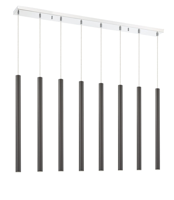 Linear Chandelier Z-Lite 917MP24-PBL-LED-8LCH Chrome Forest 8 Light Linear Chandelier Z-Lite