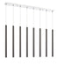 Linear Chandelier Z-Lite 917MP24-PBL-LED-8LCH Chrome Forest 8 Light Linear Chandelier Z-Lite