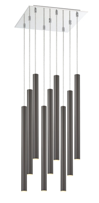 Chandelier Z-Lite 917MP24-PBL-LED-9SCH Chrome Forest 9 Light Chandelier Z-Lite