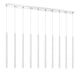 Linear Chandelier Z-Lite 917MP24-WH-LED-10LCH Chrome Forest 10 Light Linear Chandelier Z-Lite