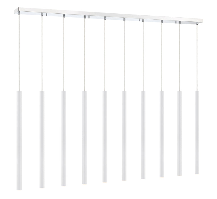 Linear Chandelier Z-Lite 917MP24-WH-LED-10LCH Chrome Forest 10 Light Linear Chandelier Z-Lite