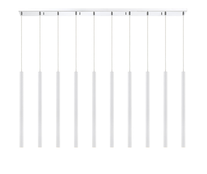 Linear Chandelier Z-Lite 917MP24-WH-LED-10LCH Chrome Forest 10 Light Linear Chandelier Z-Lite