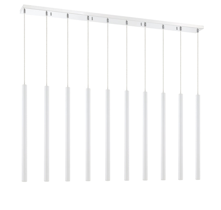 Linear Chandelier Z-Lite 917MP24-WH-LED-10LCH Chrome Forest 10 Light Linear Chandelier Z-Lite