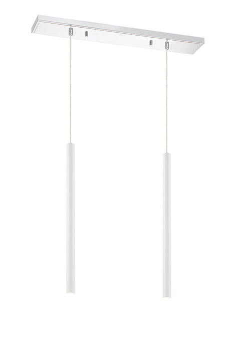 Linear Chandelier Z-Lite 917MP24-WH-LED-2LCH Chrome Forest 2 Light Linear Chandelier Z-Lite