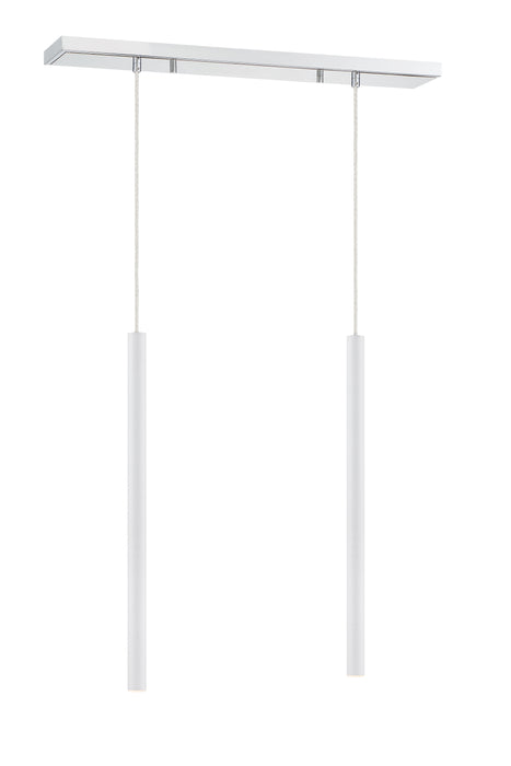 Linear Chandelier Z-Lite 917MP24-WH-LED-2LCH Chrome Forest 2 Light Linear Chandelier Z-Lite