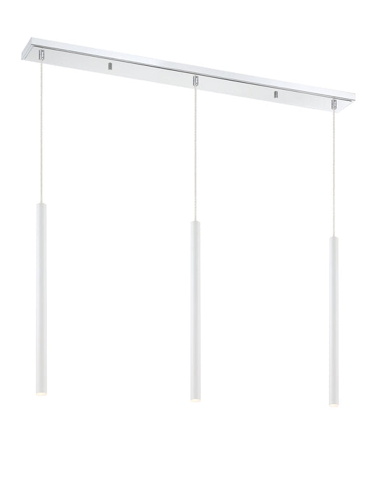 Linear Chandelier Z-Lite 917MP24-WH-LED-3LCH Chrome Forest 3 Light Linear Chandelier Z-Lite