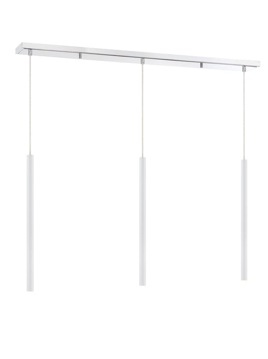 Linear Chandelier Z-Lite 917MP24-WH-LED-3LCH Chrome Forest 3 Light Linear Chandelier Z-Lite