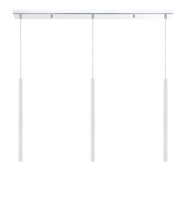 Linear Chandelier Z-Lite 917MP24-WH-LED-3LCH Chrome Forest 3 Light Linear Chandelier Z-Lite