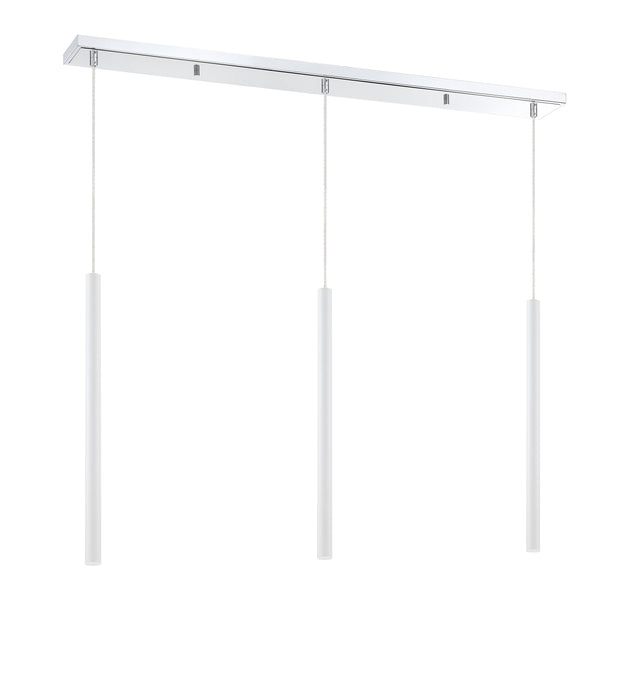 Linear Chandelier Z-Lite 917MP24-WH-LED-3LCH Chrome Forest 3 Light Linear Chandelier Z-Lite