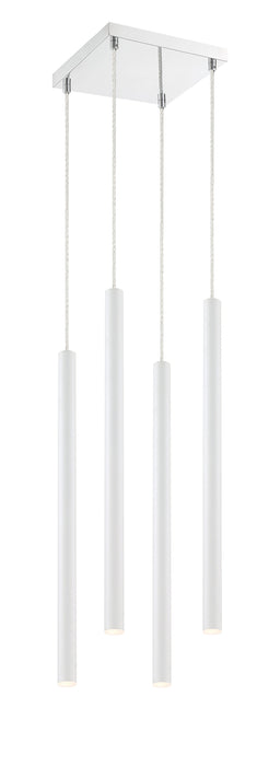 Chandelier Z-Lite 917MP24-WH-LED-4SCH Chrome Forest 4 Light Chandelier Z-Lite