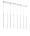 Linear Chandelier Z-Lite 917MP24-WH-LED-8LCH Chrome Forest 8 Light Linear Chandelier Z-Lite