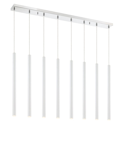 Linear Chandelier Z-Lite 917MP24-WH-LED-8LCH Chrome Forest 8 Light Linear Chandelier Z-Lite