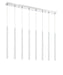 Linear Chandelier Z-Lite 917MP24-WH-LED-8LCH Chrome Forest 8 Light Linear Chandelier Z-Lite
