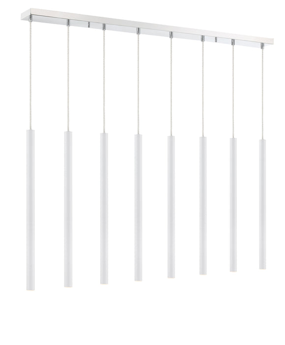 Linear Chandelier Z-Lite 917MP24-WH-LED-8LCH Chrome Forest 8 Light Linear Chandelier Z-Lite