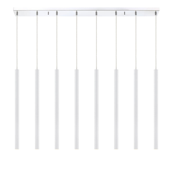 Linear Chandelier Z-Lite 917MP24-WH-LED-8LCH Chrome Forest 8 Light Linear Chandelier Z-Lite