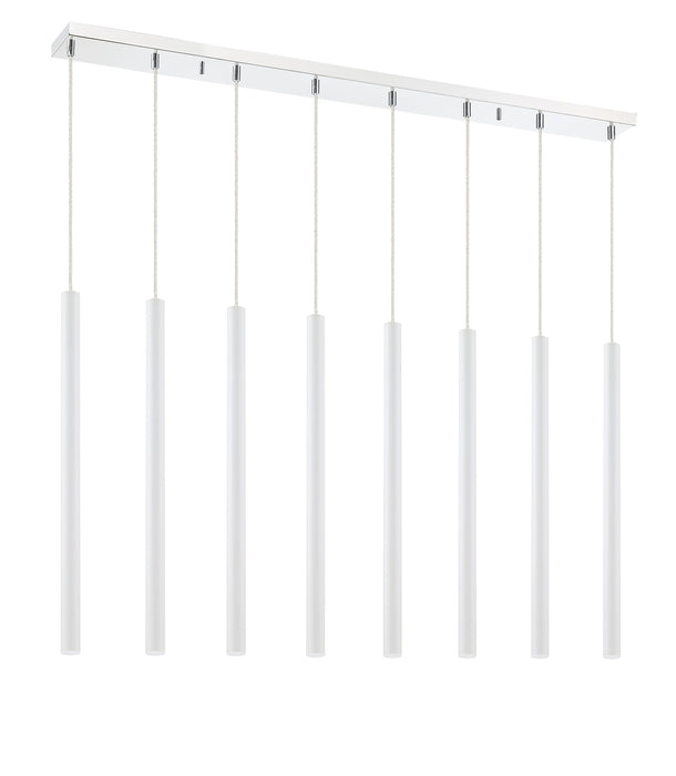 Linear Chandelier Z-Lite 917MP24-WH-LED-8LCH Chrome Forest 8 Light Linear Chandelier Z-Lite
