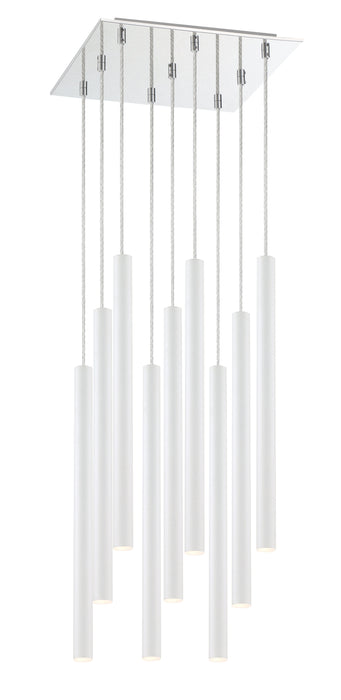 Chandelier Z-Lite 917MP24-WH-LED-9SCH Chrome Forest 9 Light Chandelier Z-Lite