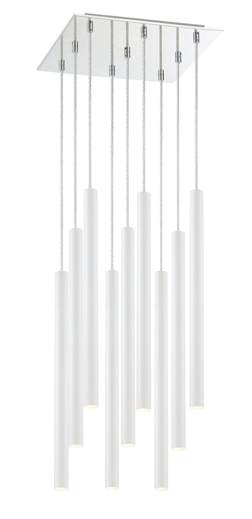 Chandelier Z-Lite 917MP24-WH-LED-9SCH Chrome Forest 9 Light Chandelier Z-Lite