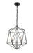 Chandelier Z-Lite 918-14MB-CH Matte Black + Chrome Geo 3 Light Chandelier Z-Lite