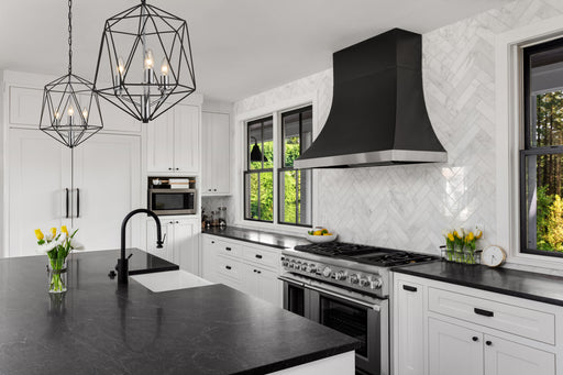 Chandelier Z-Lite 918-14MB-CH Matte Black + Chrome Geo 3 Light Chandelier Z-Lite