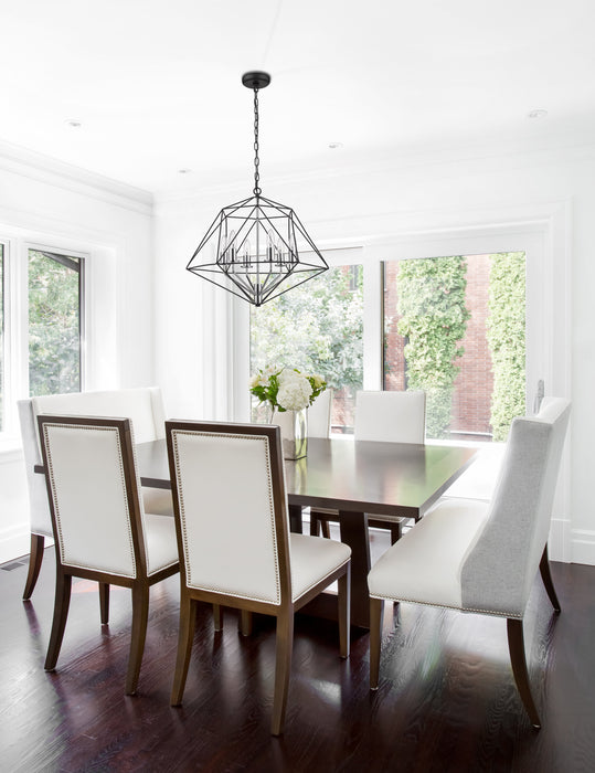 Chandelier Z-Lite 918-22MB-CH Matte Black + Chrome Geo 6 Light Chandelier Z-Lite