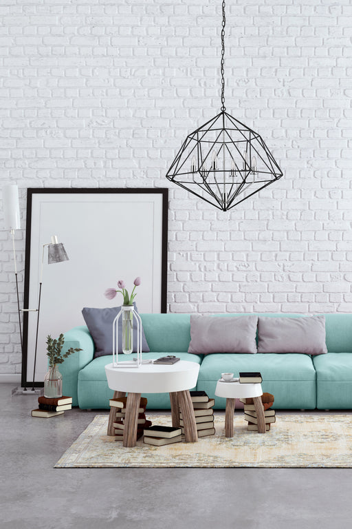 Chandelier Z-Lite 918-30MB-CH Matte Black + Chrome Geo 6 Light Chandelier Z-Lite