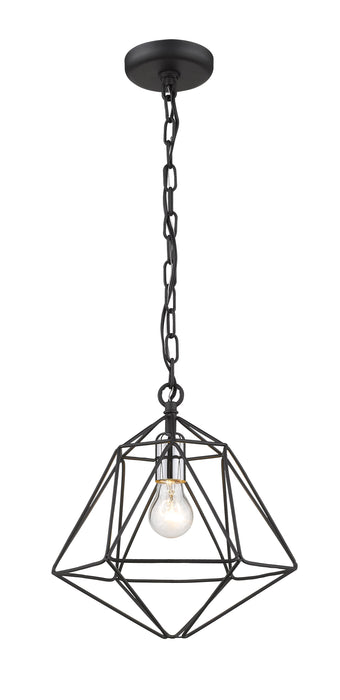 Pendant Z-Lite 918MP-MB-CH Matte Black + Chrome Geo 1 Light Pendant Z-Lite