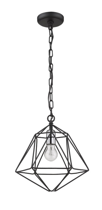 Pendant Z-Lite 918MP-MB-CH Matte Black + Chrome Geo 1 Light Pendant Z-Lite