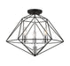 Semi Flush Mount Z-Lite 918SF-MB-CH Matte Black + Chrome Geo 3 Light Semi Flush Mount Z-Lite