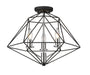 Semi Flush Mount Z-Lite 918SF-MB-CH Matte Black + Chrome Geo 3 Light Semi Flush Mount Z-Lite