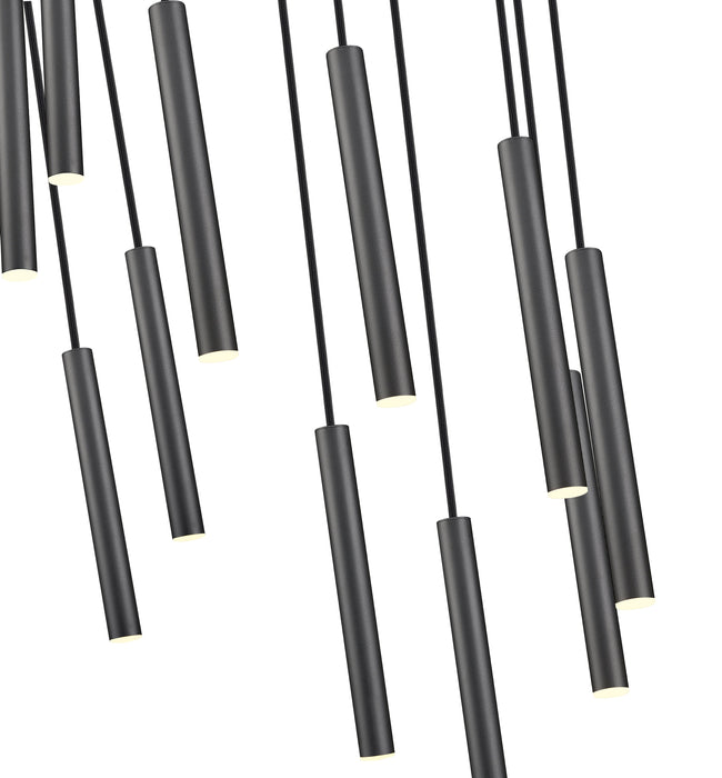 Chandelier Z-Lite 919MP12-11R-MB-LED Matte Black Forest 11 Light Chandelier Z-Lite
