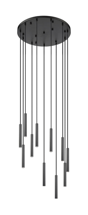 Chandelier Z-Lite 919MP12-11R-MB-LED Matte Black Forest 11 Light Chandelier Z-Lite