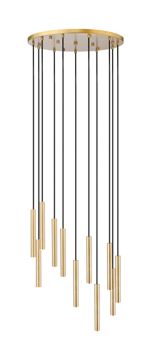 Chandelier Z-Lite 919MP12-11R-MGLD-LED Modern Gold Forest 11 Light Chandelier Z-Lite
