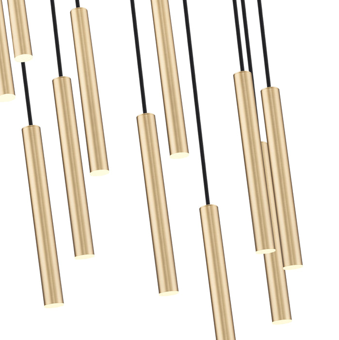 Chandelier Z-Lite 919MP12-11R-MGLD-LED Modern Gold Forest 11 Light Chandelier Z-Lite