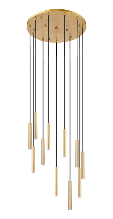 Chandelier Z-Lite 919MP12-11R-MGLD-LED Modern Gold Forest 11 Light Chandelier Z-Lite