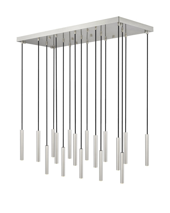 Linear Chandelier Z-Lite 919MP12-17L-BN-LED Brushed Nickel Forest 17 Light Linear Chandelier Z-Lite