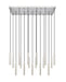 Linear Chandelier Z-Lite 919MP12-17L-BN-LED Brushed Nickel Forest 17 Light Linear Chandelier Z-Lite