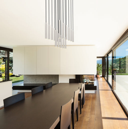 Linear Chandelier Z-Lite 919MP12-17L-BN-LED Brushed Nickel Forest 17 Light Linear Chandelier Z-Lite