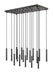 Linear Chandelier Z-Lite 919MP12-17L-MB-LED Matte Black Forest 17 Light Linear Chandelier Z-Lite